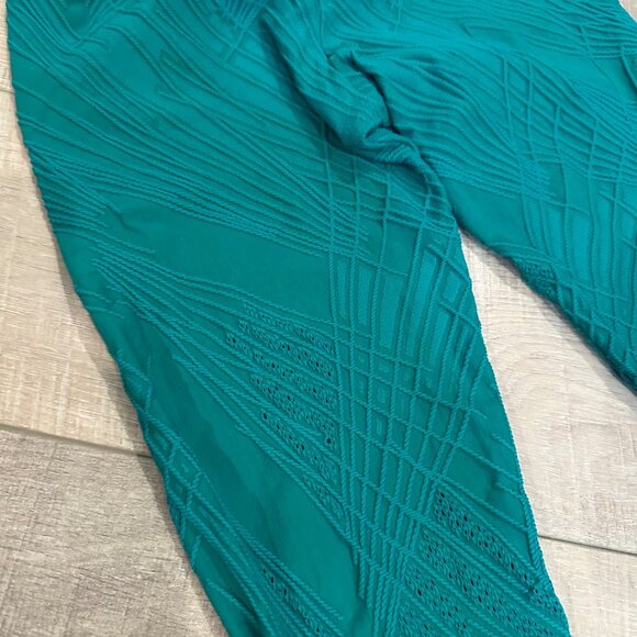 ONZIE WOMENS GREEN TEXTURED 2 PIECE LEGGINGS & SPORTS BRA M/L - Picture 3 of 12